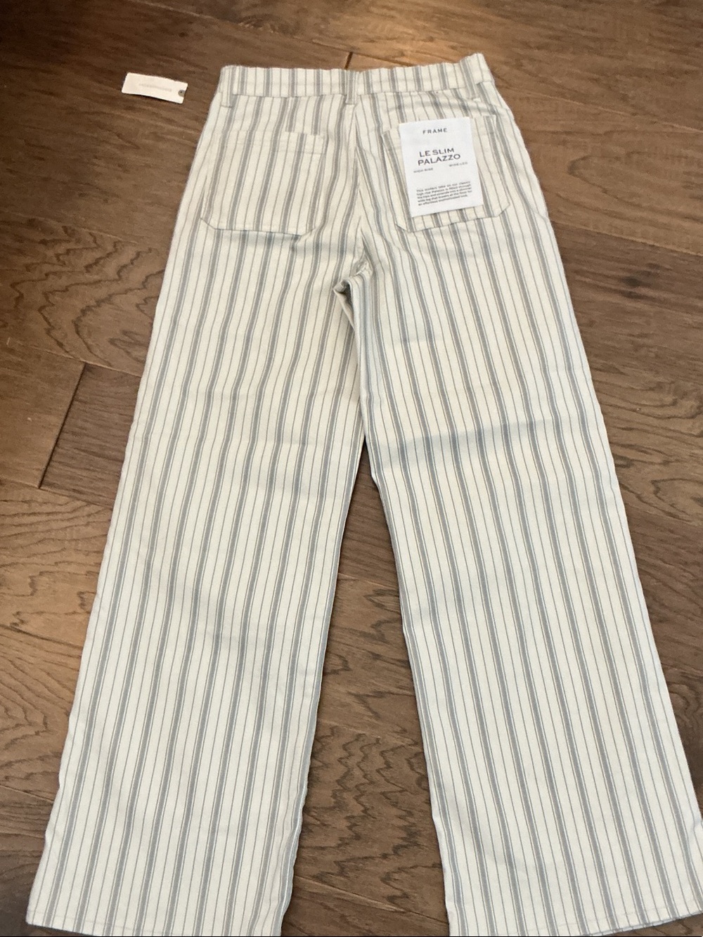 Frame Le Slim Palazzo 27 HighRise white/blue stripe  Wide Leg Jeans - Picture 10 of 11